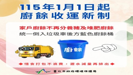 家戶廚餘115年起禁養豬　北市垃圾車收運不再分類