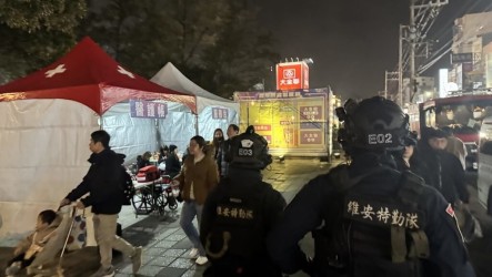 新竹跨年維安規格升級　特勤警察持長槍機動巡邏