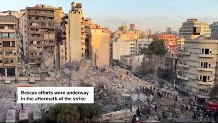 以色列空襲黎巴嫩首都釀10死　大樓應聲倒塌畫面曝光