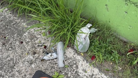 花蓮F-16V戰機降落擦撞路燈　燈罩碎裂波及民車